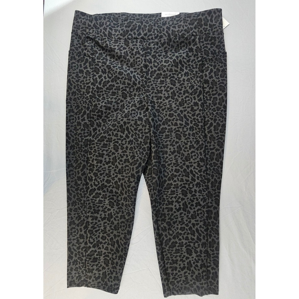 Westbound Essential Pull‎ On Legging High Rise Gray Leopard 3X Reg NWT L284
